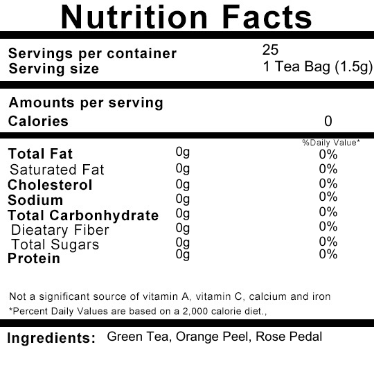 Yeşil Çay Harmanı Portakal Kabuğu, Gül