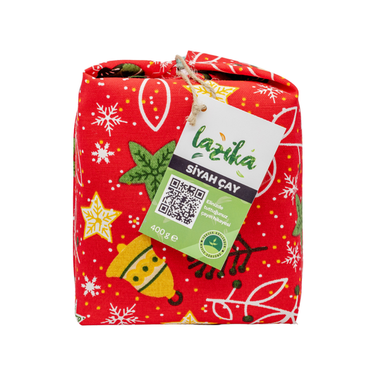 Desenli Bez Ambalaj Siyah Çay