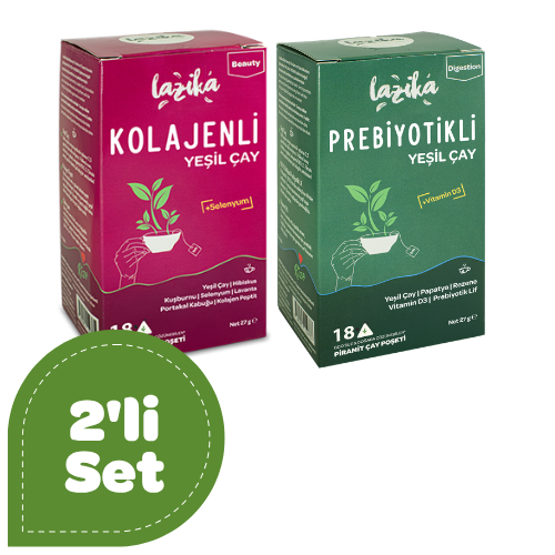 Avantajlı İkili Set Kolajenli ve Prebiyotikli Yeşil Çay