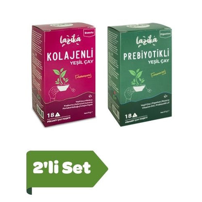 Avantajlı İkili Set Kolajenli ve Prebiyotikli Yeşil Çay