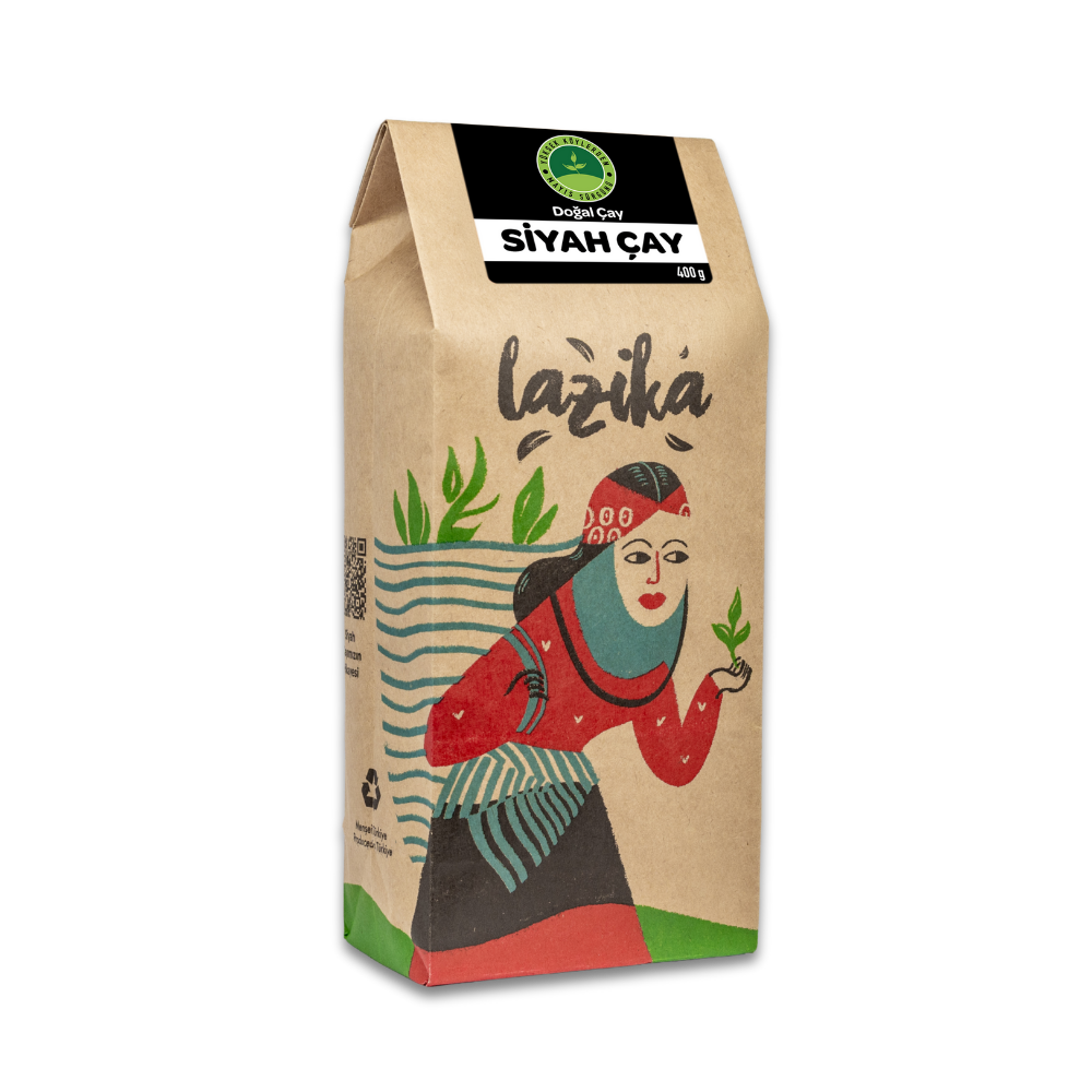 Lazika Siyah Çay 400g — Rize Ardeşen yüksek köy mayıs hasadı, ilk hasat, çift filtreli tozsuz siyah çay, berrak ve güçlü lezzet, 400g