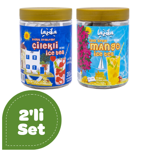 Avantajlı İkili Set Soğuk Demleme Naneli Mango ve Çilek Aromalı Soğuk Çay