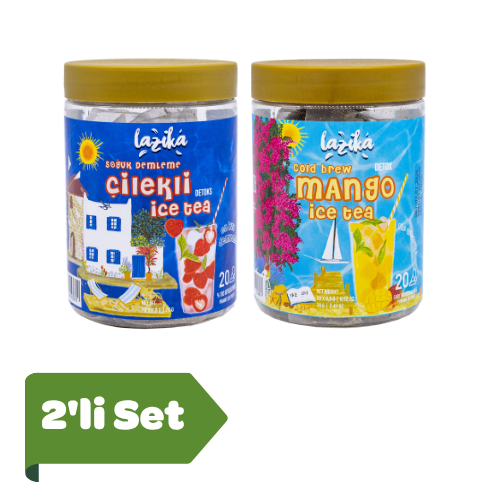 Avantajlı İkili Set Soğuk Demleme Naneli Mango ve Çilek Aromalı Soğuk Çay