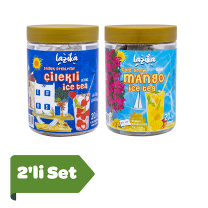 Avantajlı İkili Set Soğuk Demleme Naneli Mango ve Çilek Aromalı Soğuk Çay