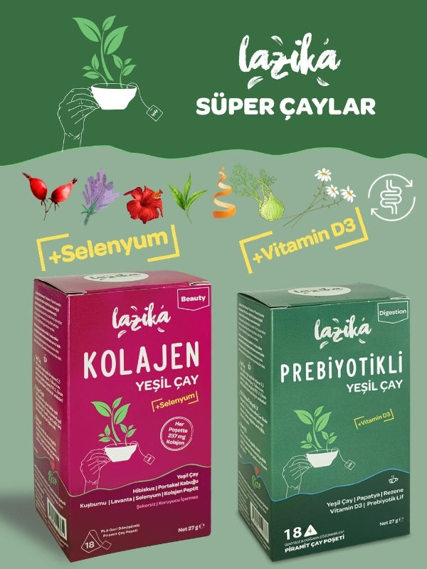 Avantajlı İkili Set Kolajenli ve Prebiyotikli Yeşil Çay