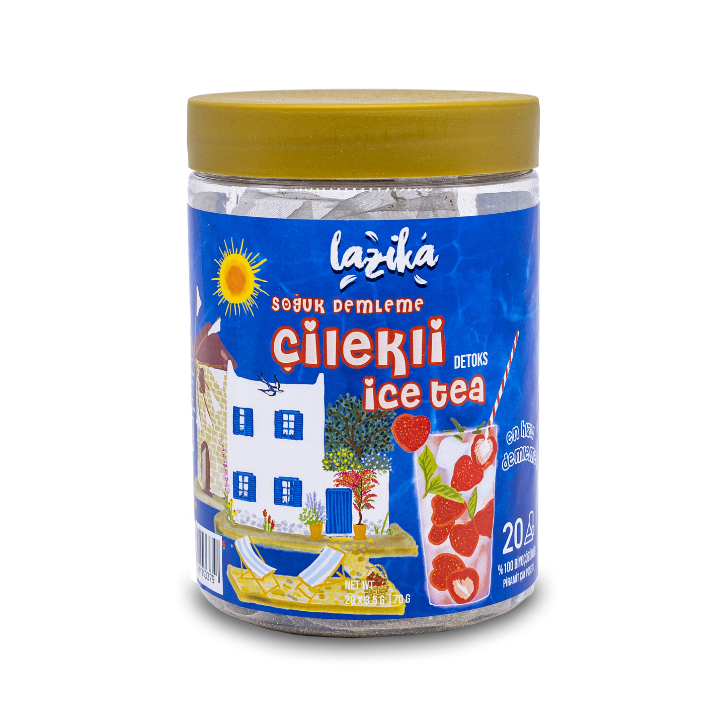 Soğuk Demleme Naneli Çilek Aromalı Detoks Soğuk Çay