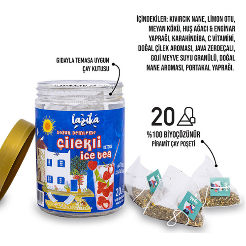 Avantajlı İkili Set Soğuk Demleme Naneli Mango ve Çilek Aromalı Soğuk Çay
