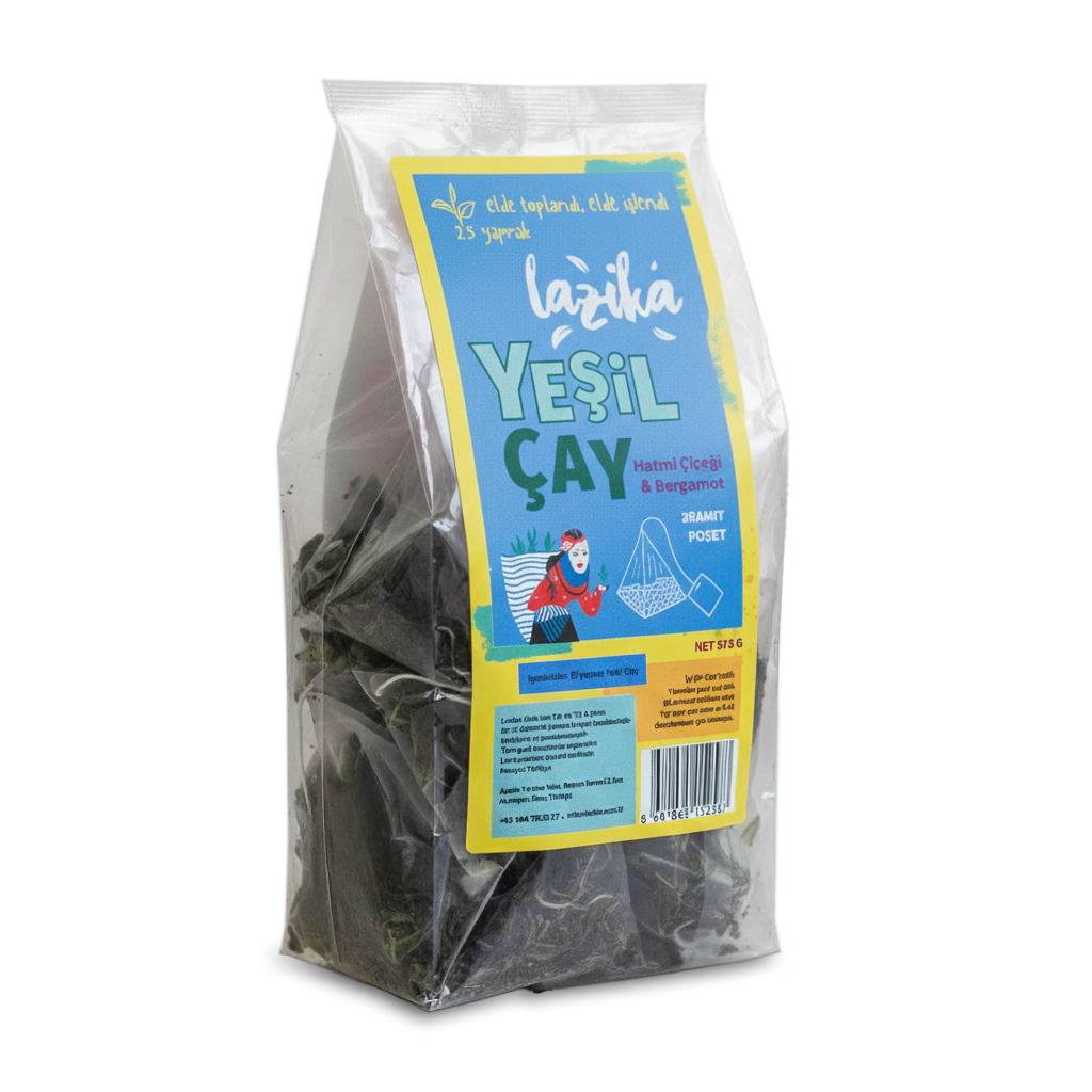 Yeşil Çay Bergamot, Hatmi Çiçeği Piramit Poşet