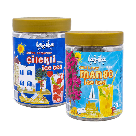 Avantajlı İkili Set Soğuk Demleme Naneli Mango ve Çilek Aromalı Soğuk Çay