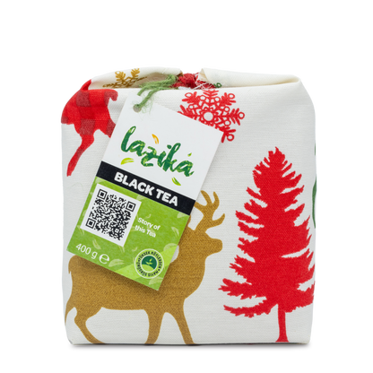 Desenli Bez Ambalaj Siyah Çay