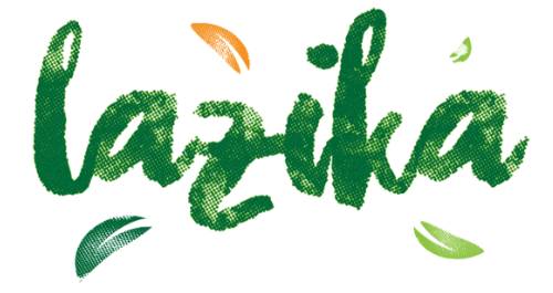 Green 'Lazika' logo with decorative elements on a white background