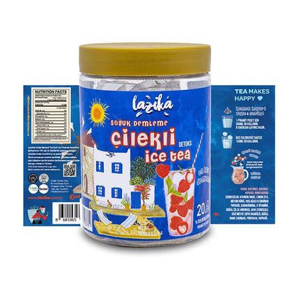 Soğuk Demleme Naneli Çilek Aromalı Detoks Soğuk Çay