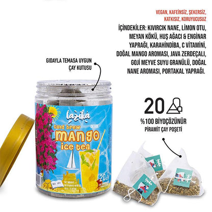 Soğuk Demleme Naneli Mango Aromalı  Detoks Soğuk Çay